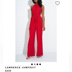 Amanda Uprichard Lawrence Jumpsuit in Red
